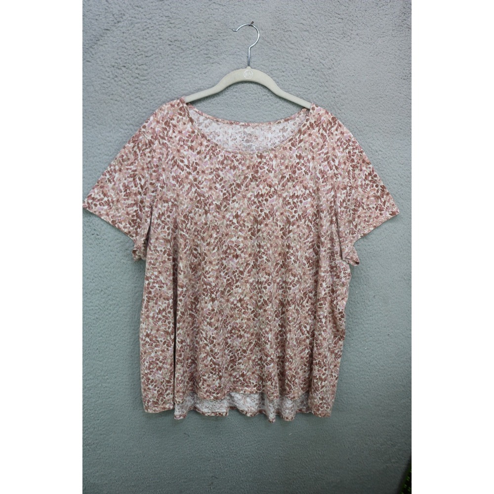 Pure Jill Scoop Neck Elliptical Tee-Pima Cotton-Size 2X-Very Soft